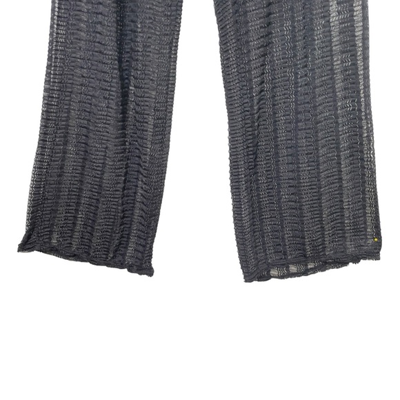 88 Madison L Black Swim Cover Up Pants, Fishnet, Mesh, Spandex with Tie Waist - Picture 4 of 7